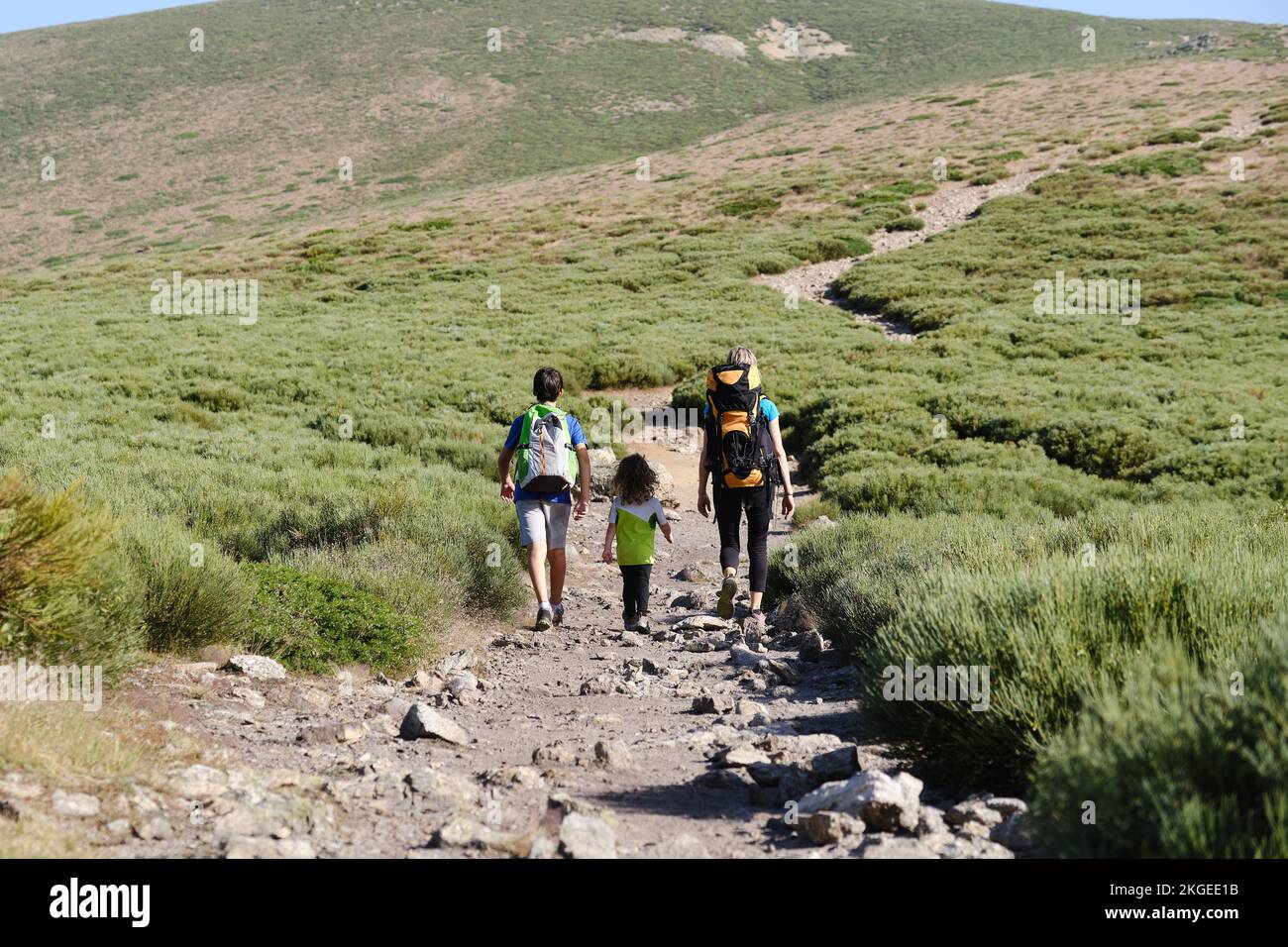 Mature woman hiking on trail hi-res stock photography and images - Alamy