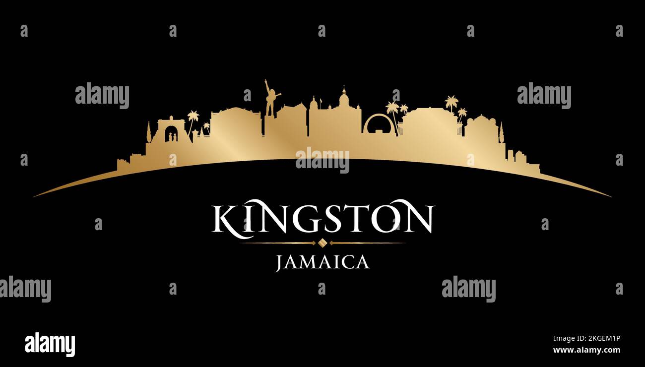 Kingston Jamaica city skyline silhouette. Vector illustration Stock