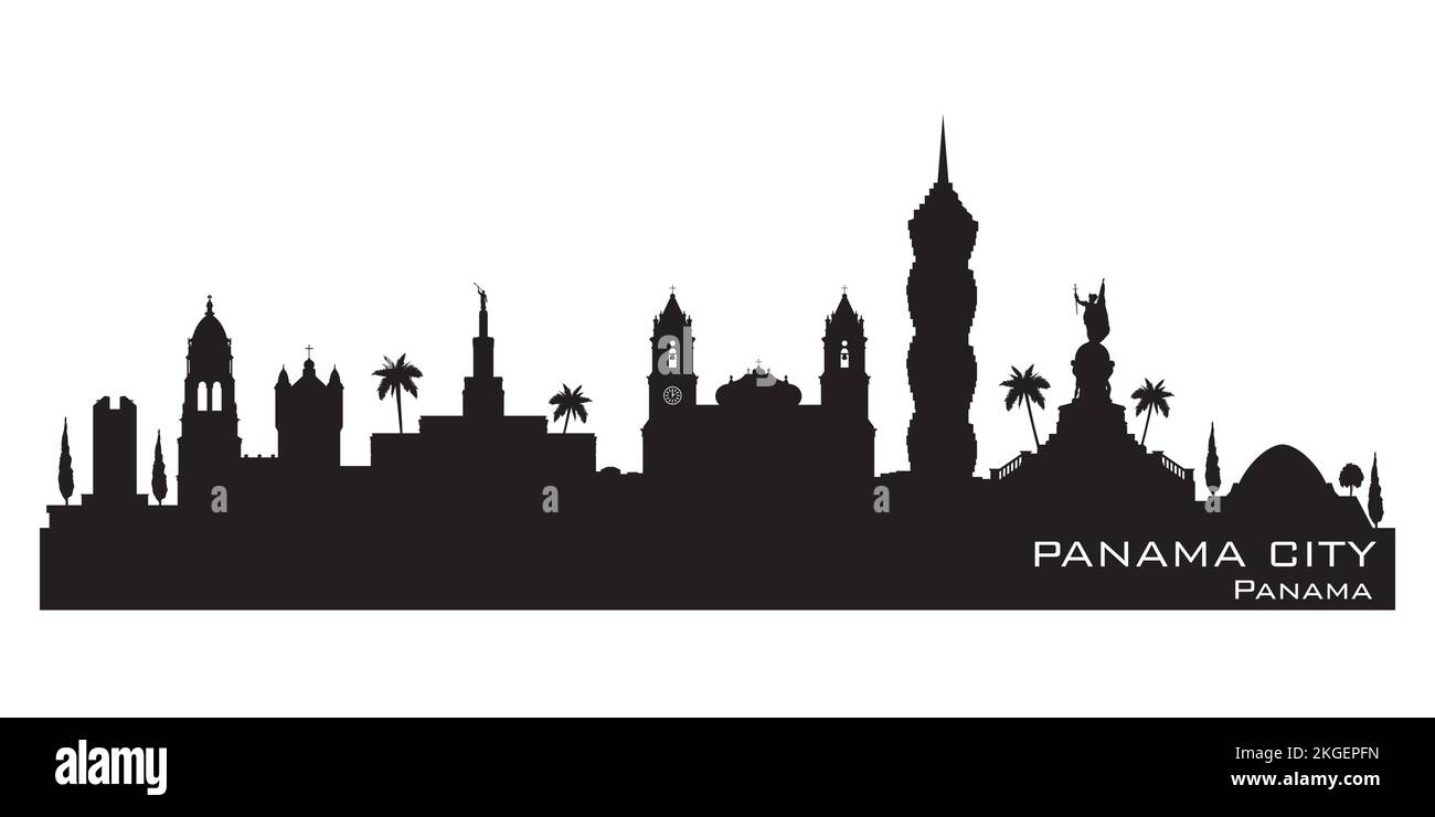 Panama city skyline Detailed vector silhouette Stock Vector Image & Art Alamy