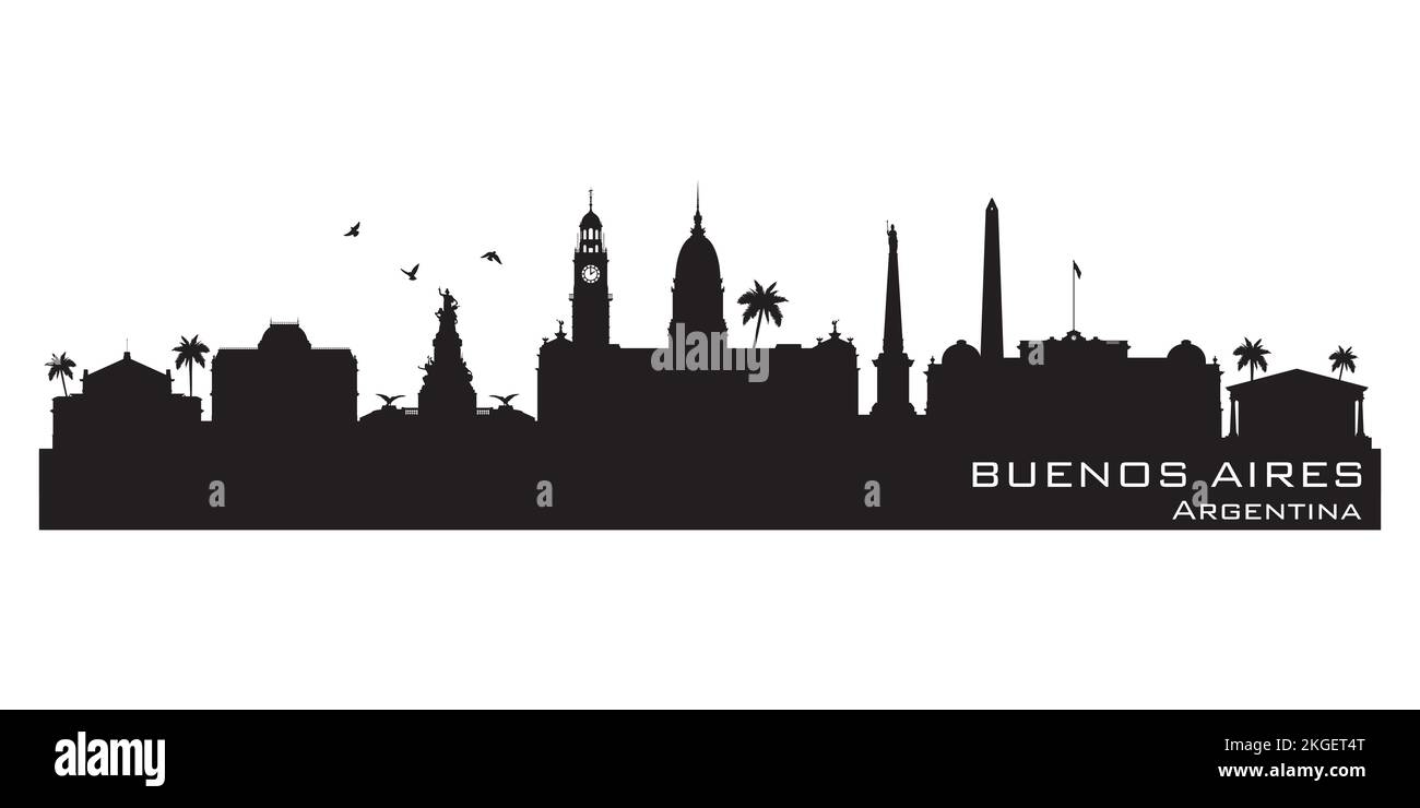 Buenos Aires Argentina city skyline Detailed vector silhouette Stock Vector
