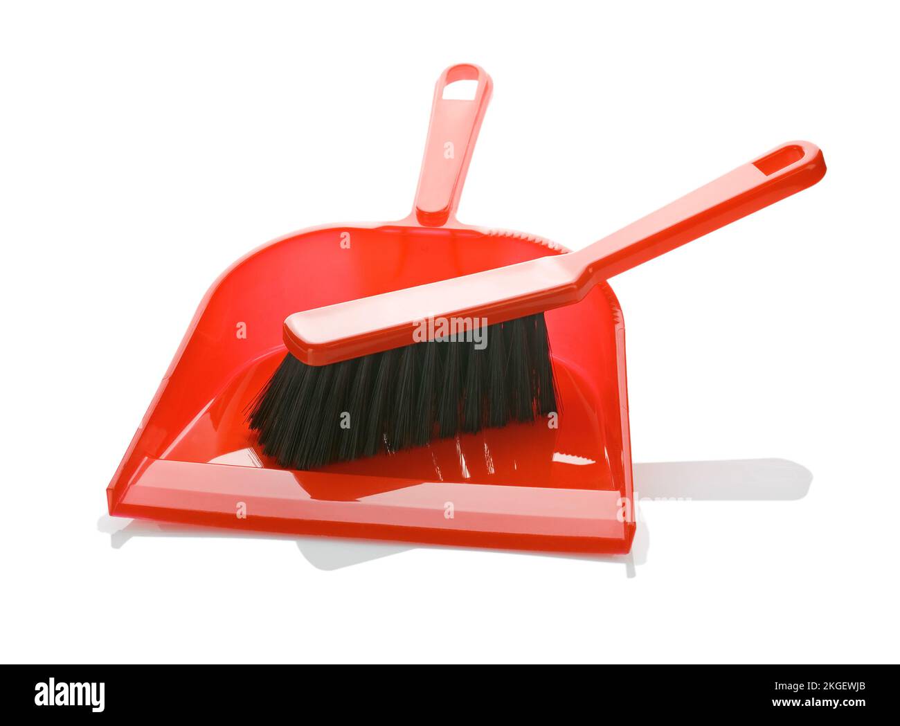 red brush on dustpan isolated Stock Photo Alamy