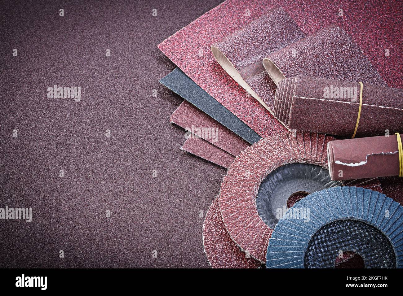 Stack of abrasive equipment on polishing sheet Stock Photo Alamy