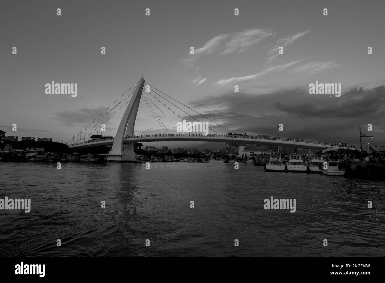 Black and white photo of Lover's Bridge, Taiwan Stock Photo - Alamy