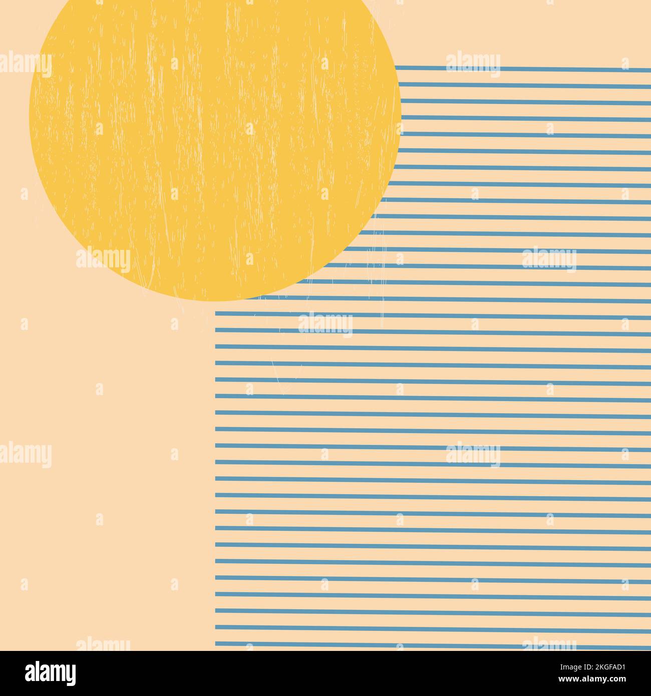 flat geometric figure, thin lines, yellow circle Stock Vector