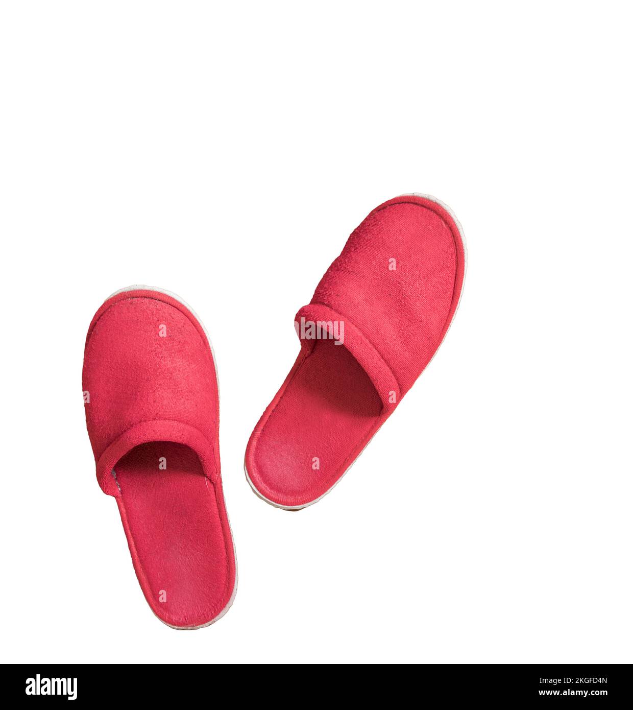 the red slippers on a transparent surface Stock Photo