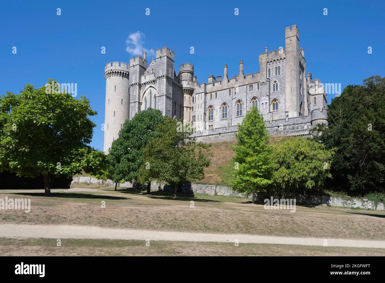 Arundel Castle, home to the Duke of Norfolk, West Sussex, England. Stock Photo