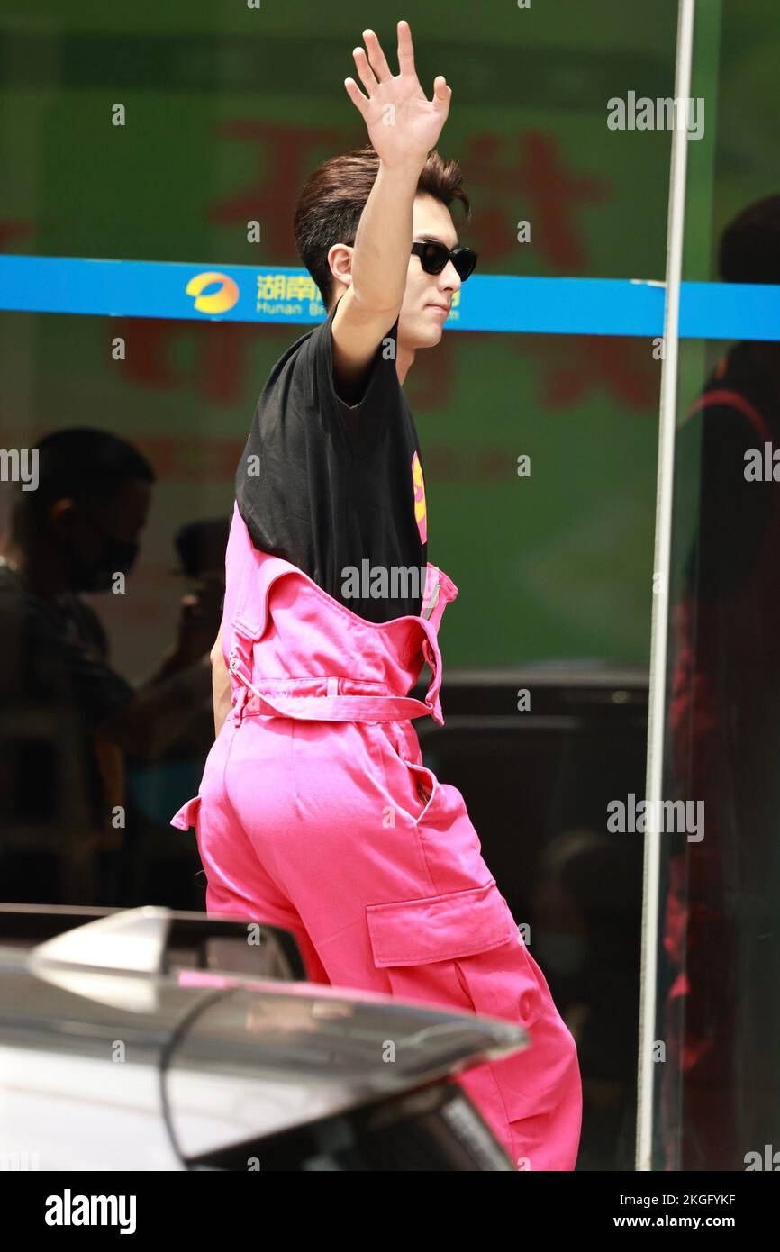 Chinese actor and basketball player Dylan Wang appeared at the Hunan  Broadcasting System to participate in the recording of Hello Saturday in  Changsha City, south China's Hunan Province, 23 August, 2022. (Photo by  ChinaImages/Sipa USA Stock