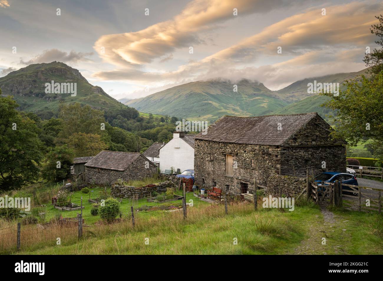 Old farm near Grasmere, Cumbria, The Lake District, England. Stock Photo