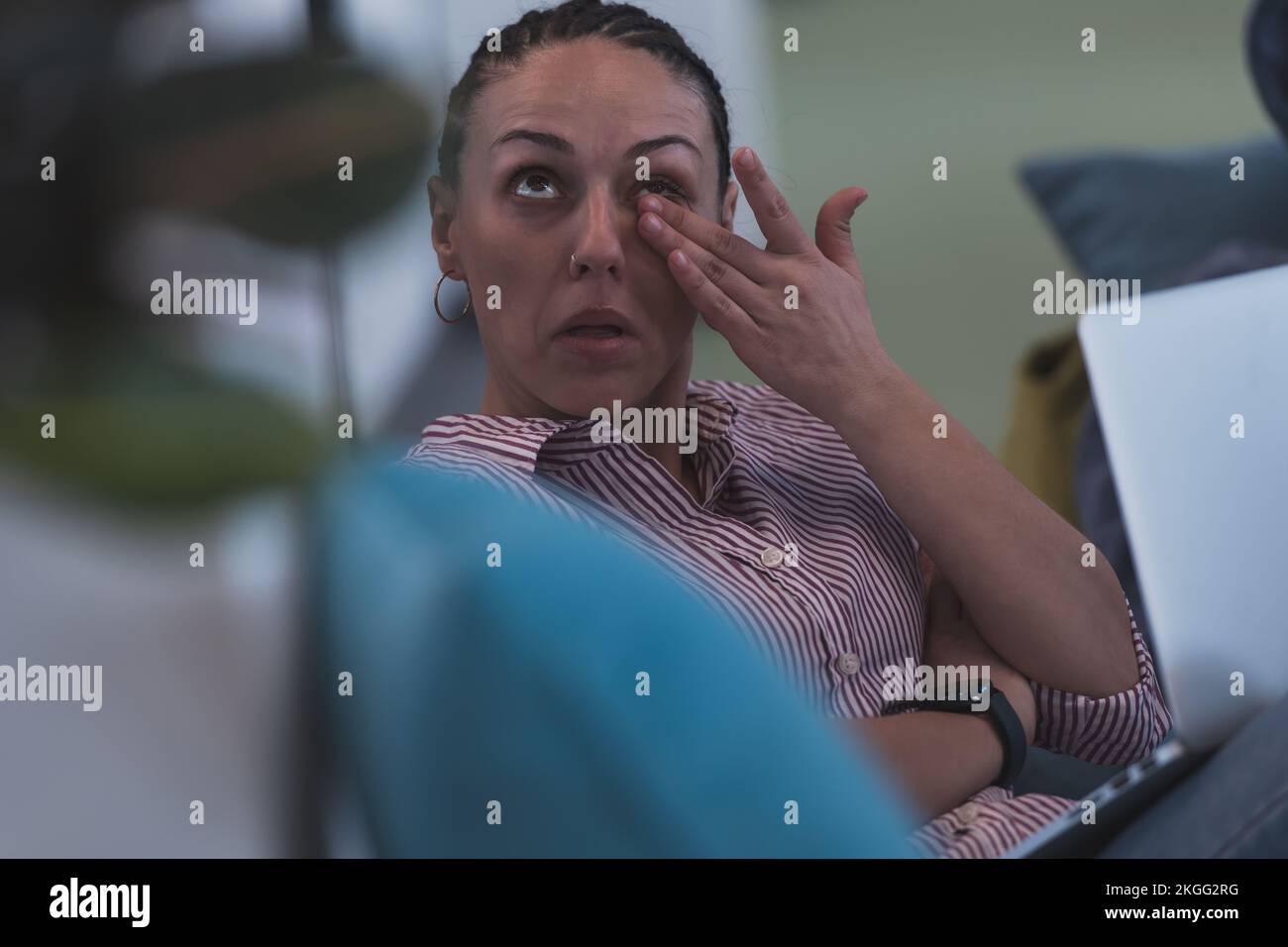 Programming. Man Working On Computer In IT Office, Sitting At Desk Writing Codes. Programmer Typing Data Code, Working On Project In Software Stock Photo