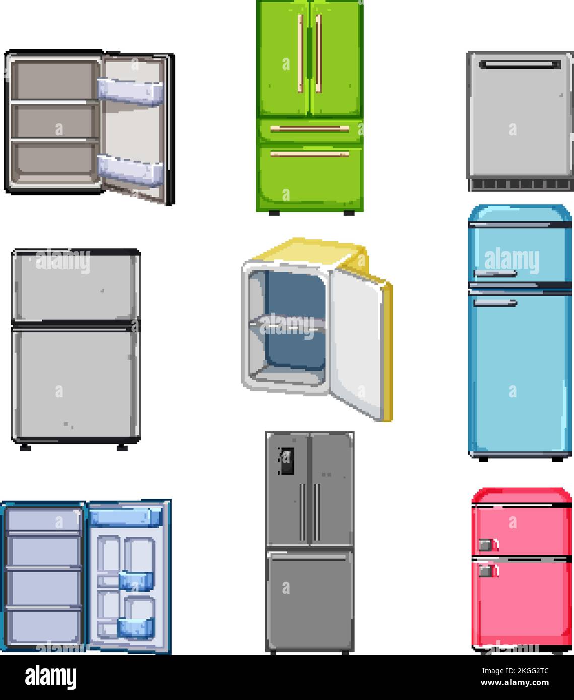 Fridge Refrigerator Set Cartoon Vector Illustration Stock Vector Image And Art Alamy 5070