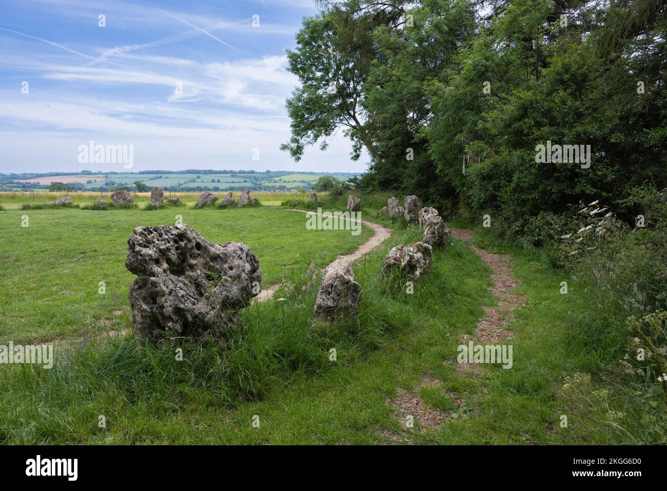 Rollright Stones, Oxfordshire, England. Stock Photo