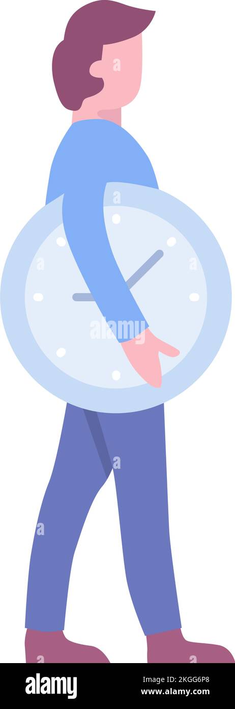 Vector man holding clock time management icon Stock Vector Image & Art ...