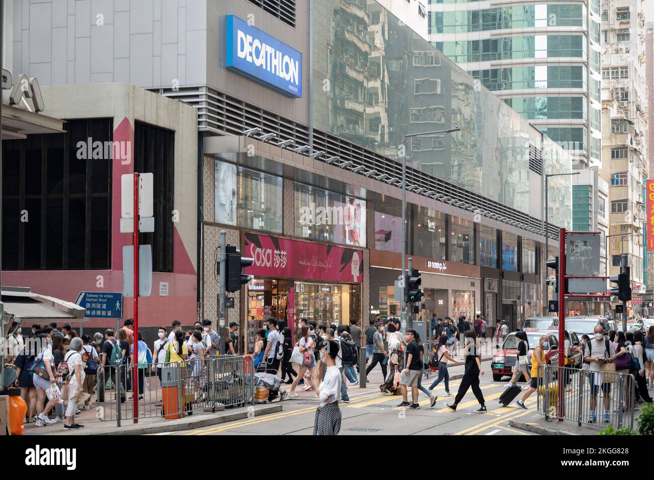 Pedestrians walk past the French sporting goods Decathlon store in Hong  Kong. (Photo by Budrul Chukrut / SOPA Images/Sipa USA Stock Photo - Alamy