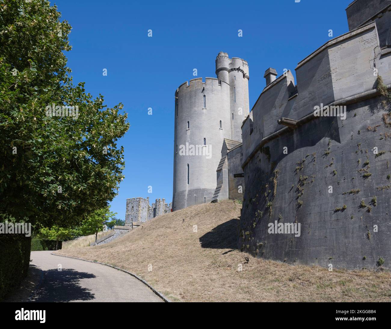 Arundel Castle, home to the Duke of Norfolk, West Sussex, England. Stock Photo