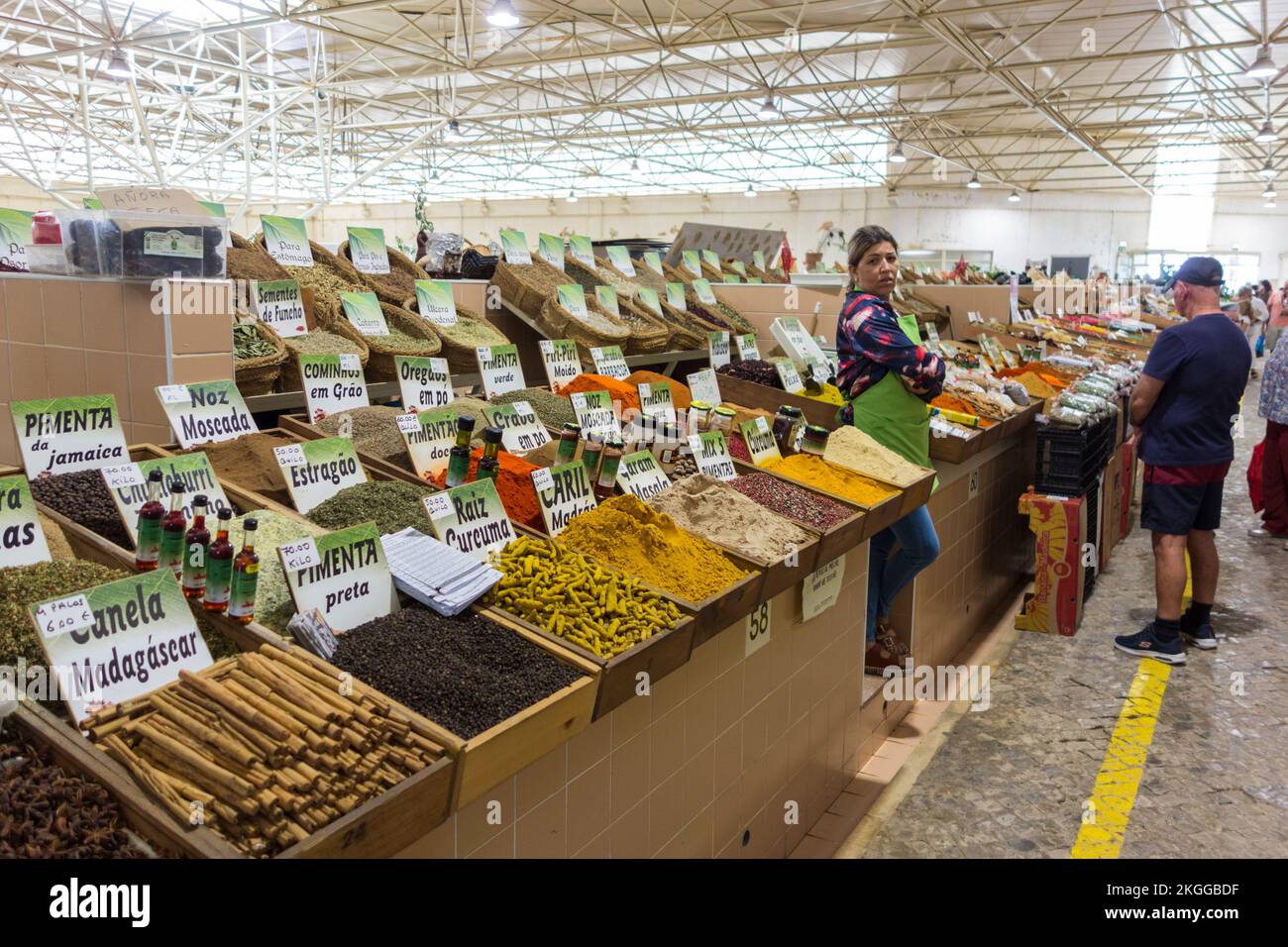 Indoor Market, Tavira, Algarve, Portugal Stock Photo