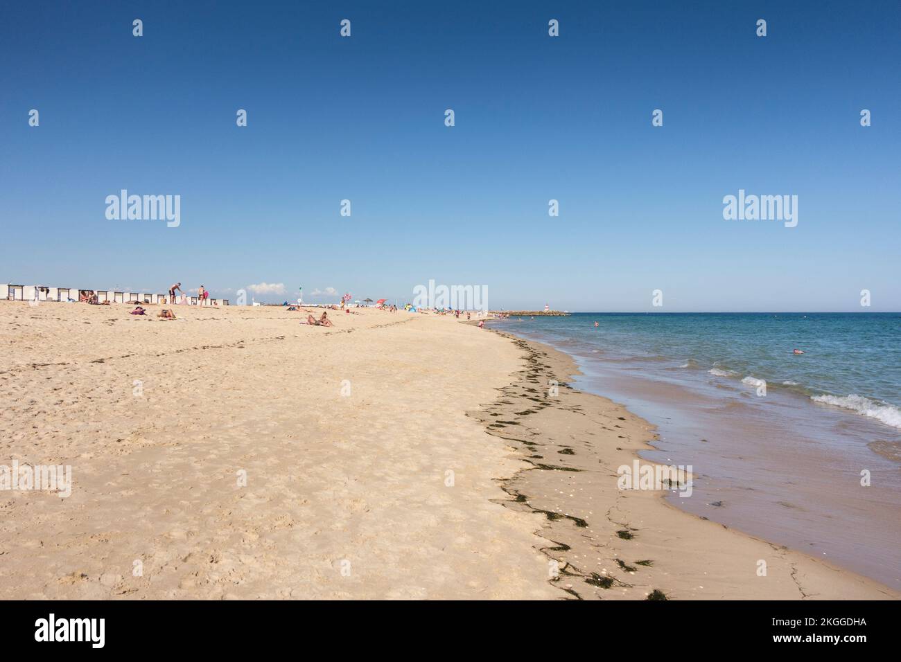 Beautiful sandy beach, Tavira Island, Algarve, Portugal Stock Photo