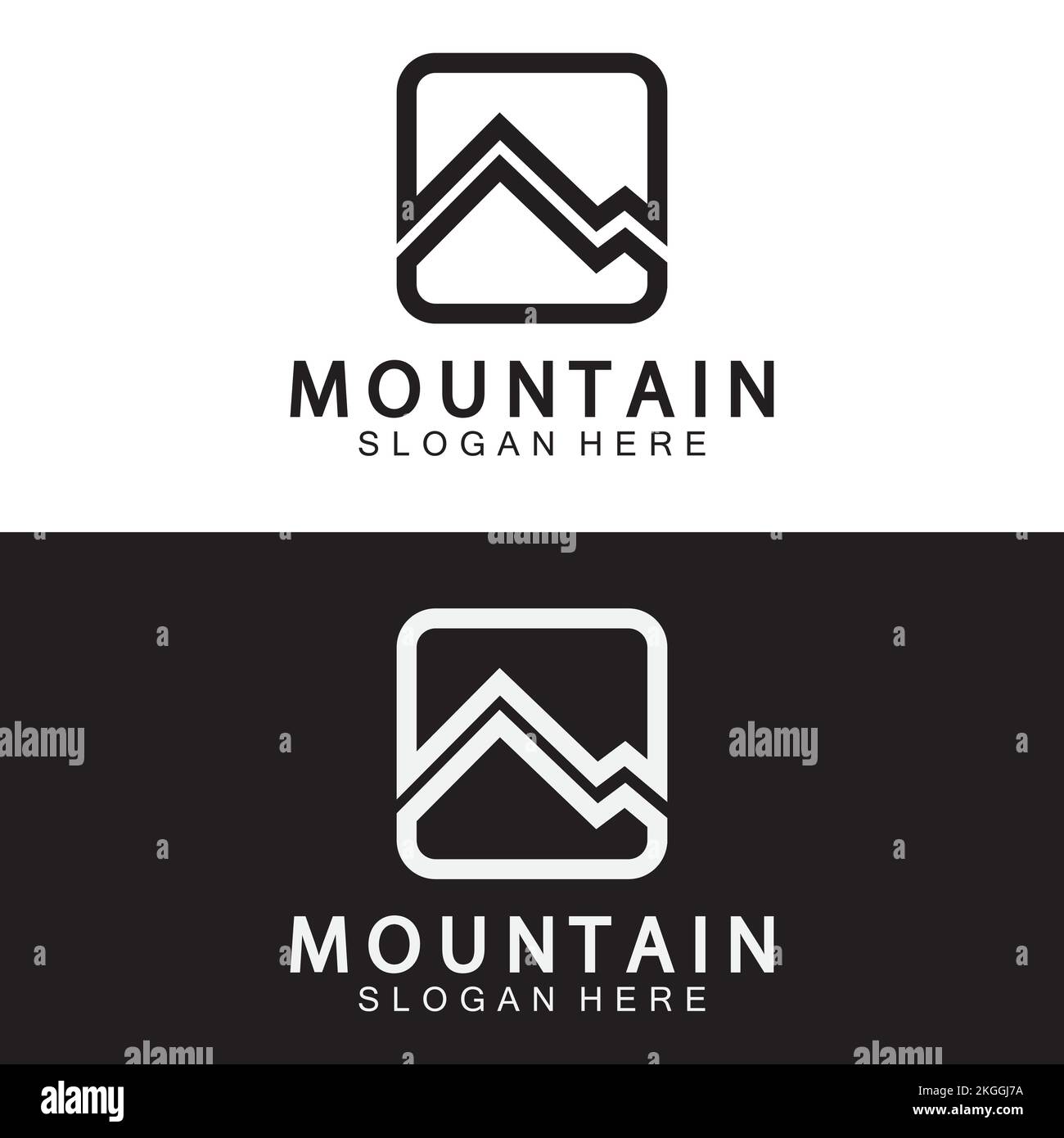 Mountain icon Logo Template Vector illustration design Stock Vector