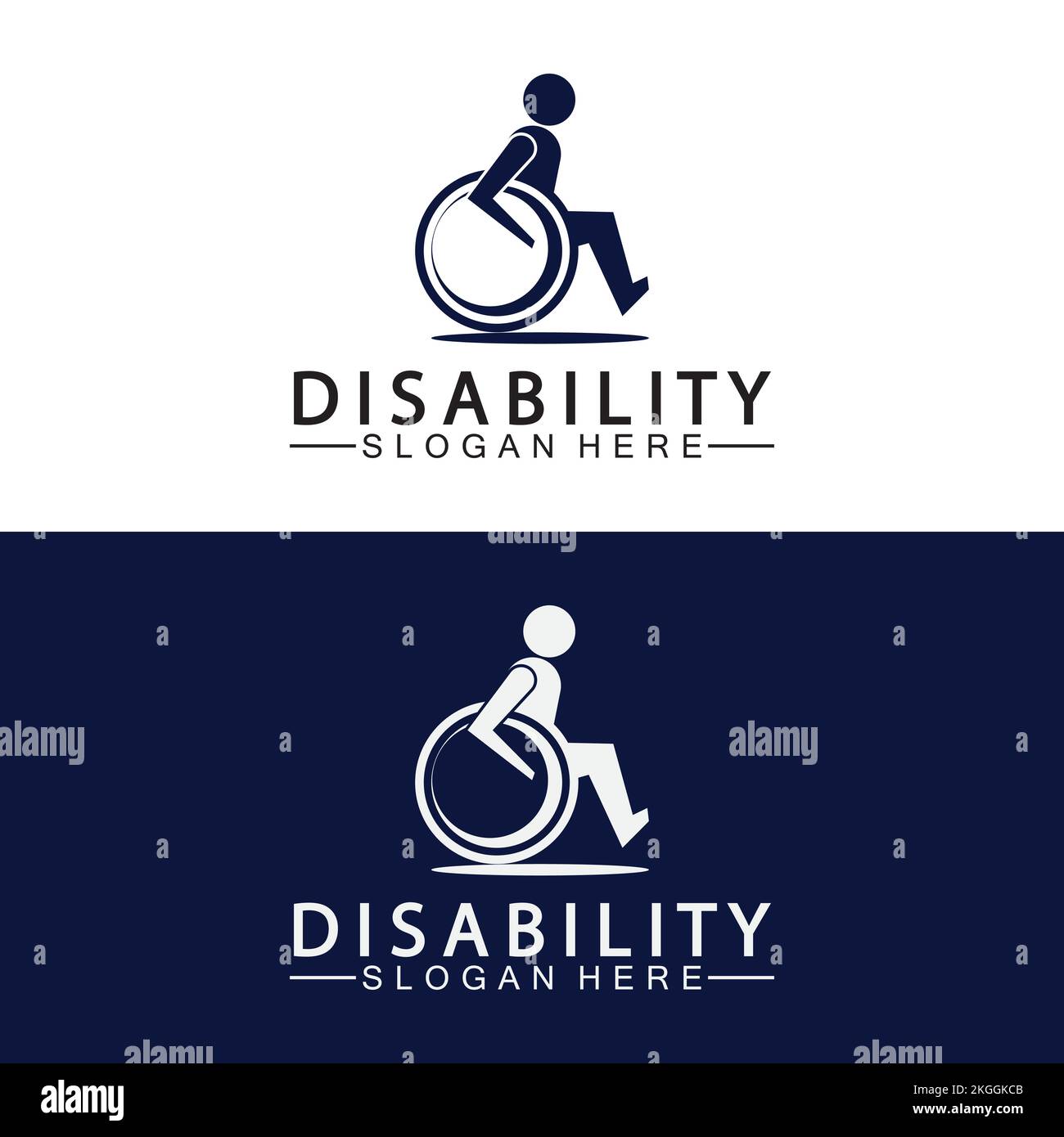 Passionate Disability People Support Logo. Wheel Chair Logo Illustration. Stock Vector