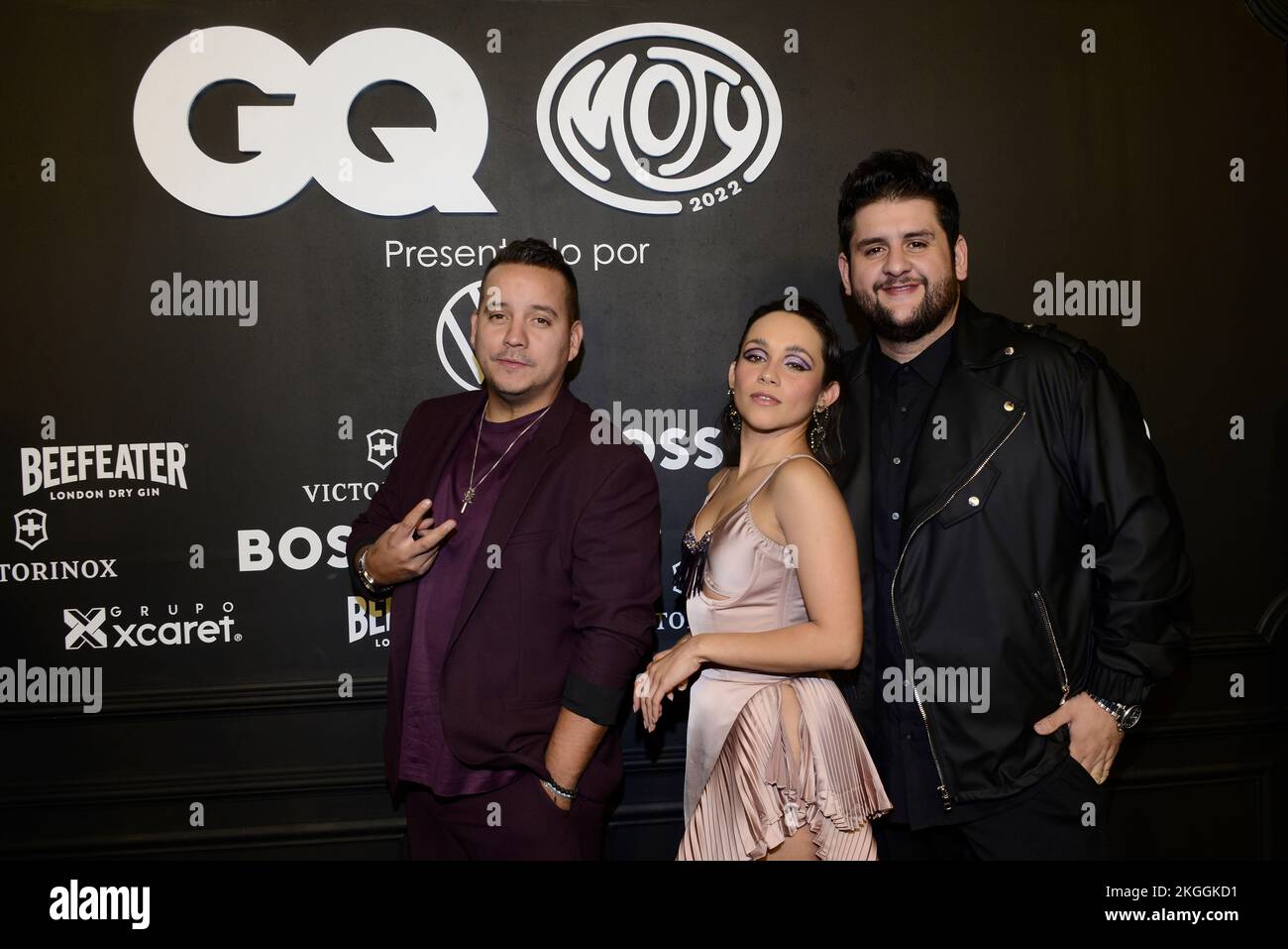 Mexico City, Mexico. November 22, Mexico City, Mexico: Melissa Robles, Roman Torres, Pablo Preciado of Matisse attend the black carpet of the GQ Men Of The Year Awards at Proyecto Publicol Prim. on November 22, 2022 in Mexico City, Mexico. (Photo by Carlos Tischler/ Eyepix Group) Credit: Eyepix Group/Alamy Live News Stock Photo