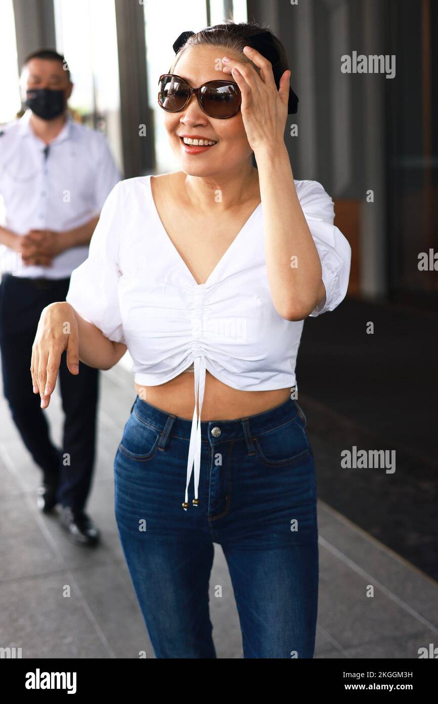 Chinese singer Zhang Qiang appeared at a hotel in Changsha City, south ...