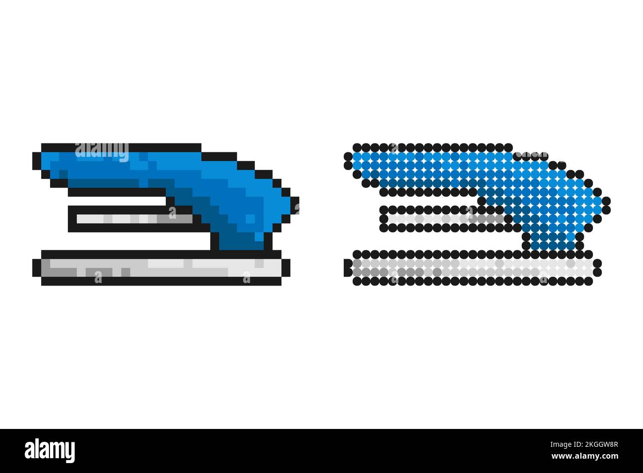 Pixel icon. Stationery stapler for fastening sheets of paper. Simple ...