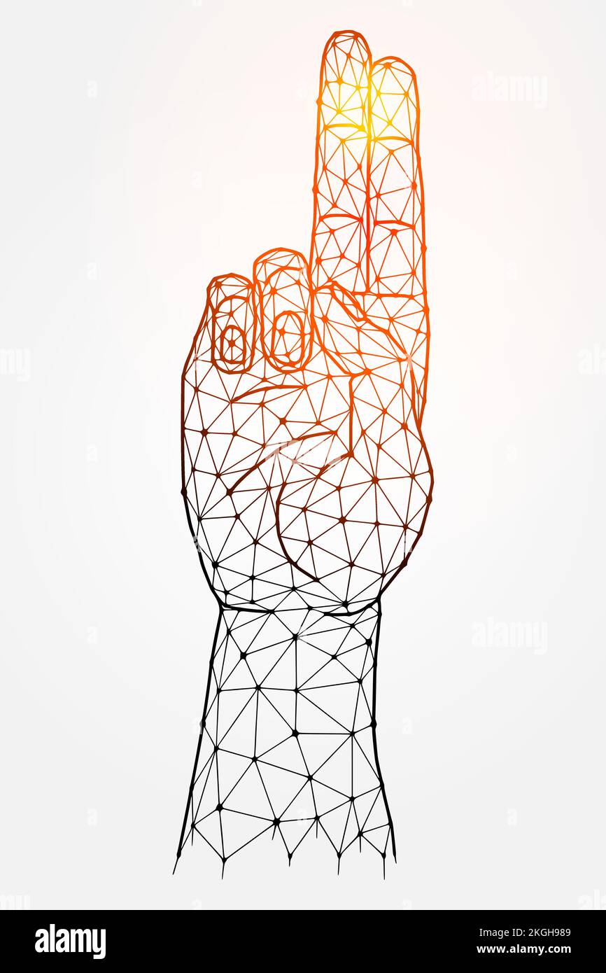 Christian hand gestures polygonal vector illustration. Hand and ...