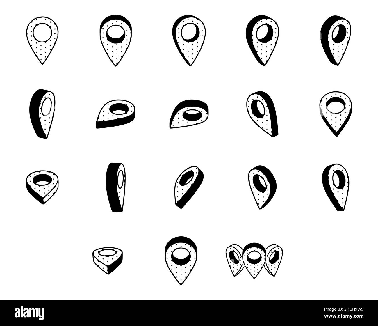 Set of location pins isolated on white background Stock Vector Image ...
