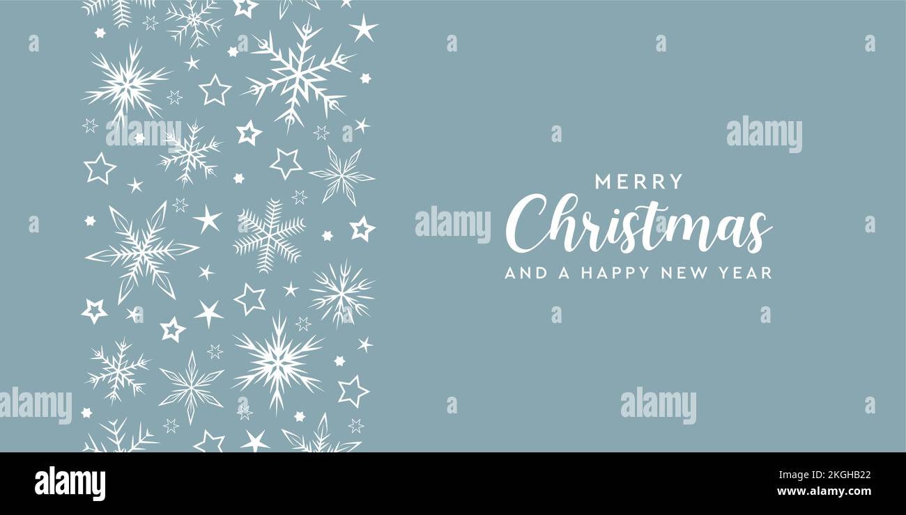 christmas greeting card with white snowflake border Stock Vector Image ...