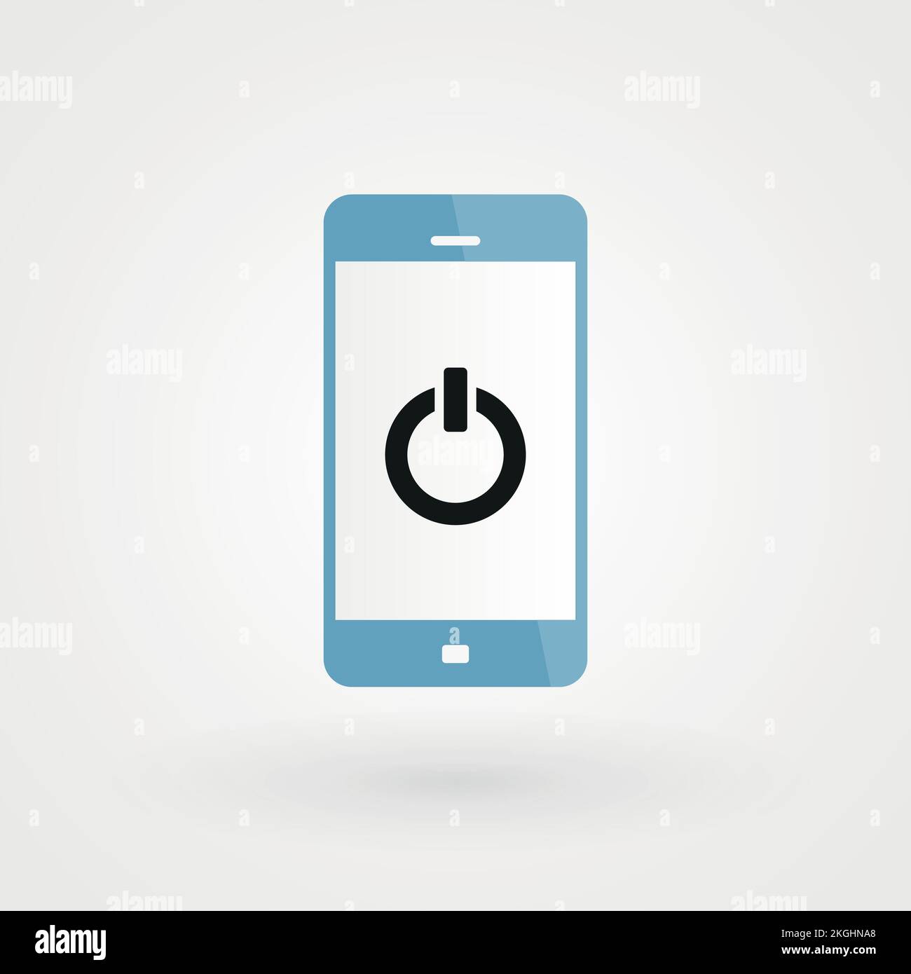 Smartphone and on/off icon. Concept of energy. Vector illustration ...