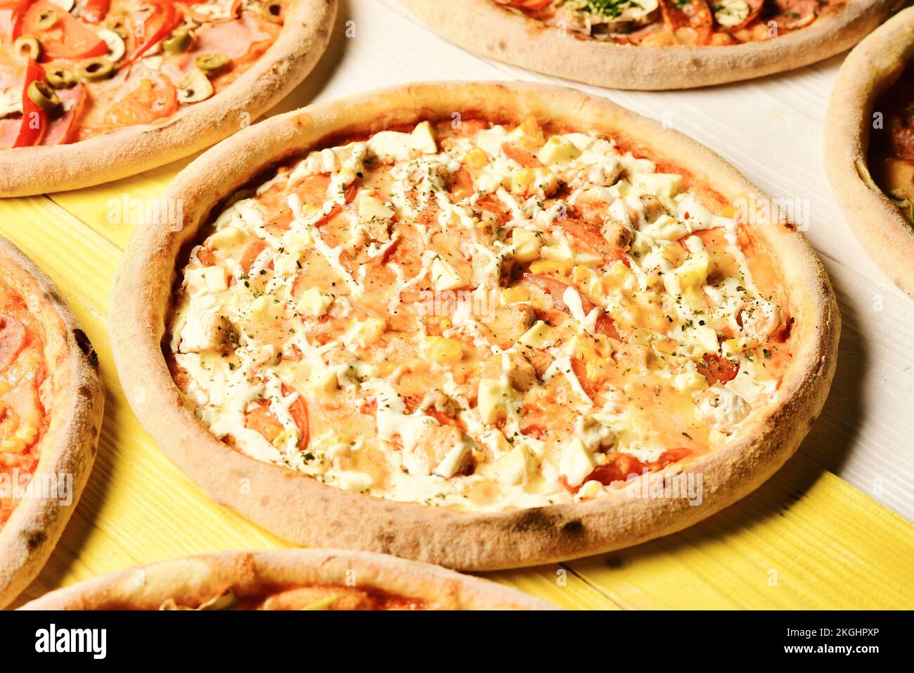 fast-food-restaurant-concept-pizza-with-meat-mushrooms-stock-photo