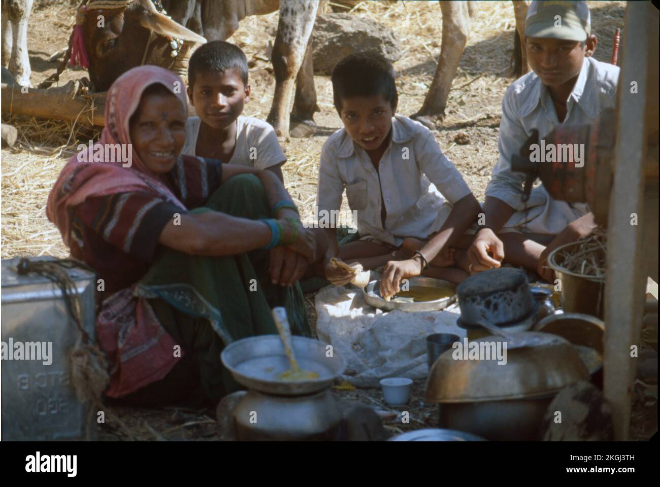 Farmers Family, Having Lunch Together, Bhandardhara Maharashtra, India ...