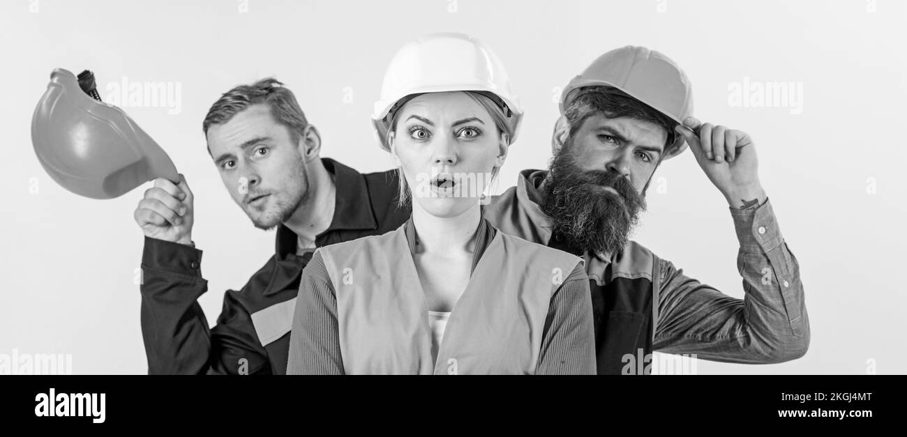 Team and management concept. Team of architects, builders Stock Photo ...