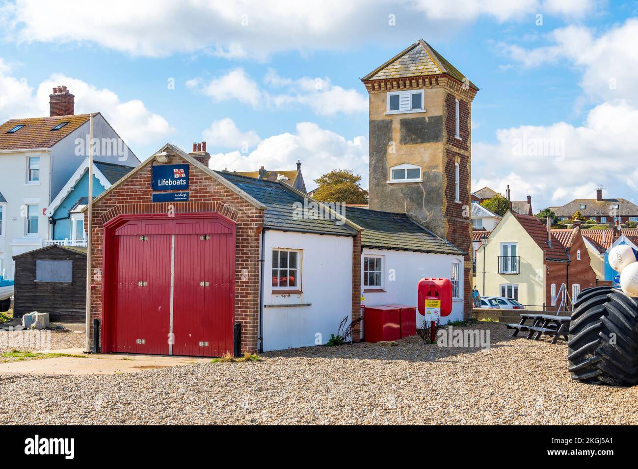 Old Aldeburgh lifeboat station on sea front 2022 Stock Photo