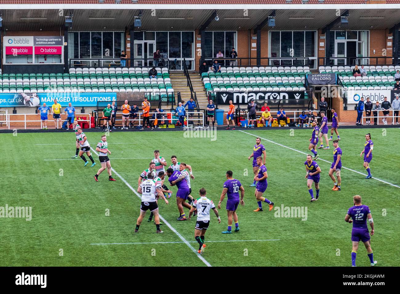 Newcastle UK: 26th June 2022: Newcastle Thunder rugby team playing at Kingson Park Stock Photo