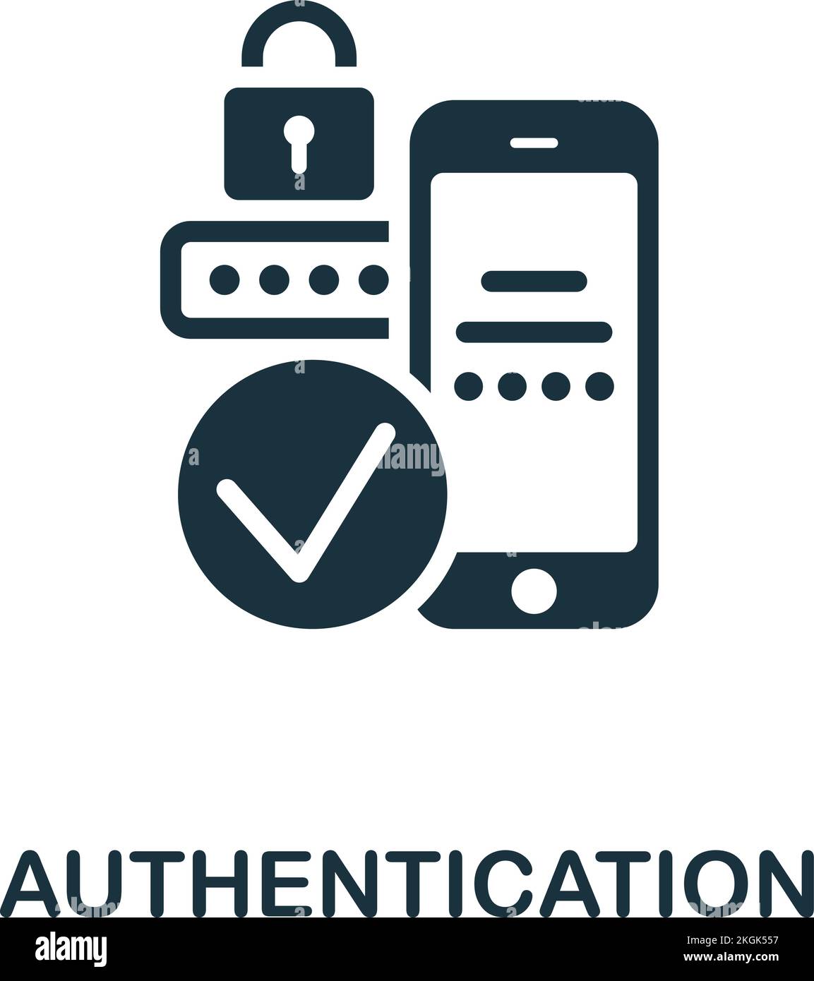 Authentication icon. Monochrome simple Smart Technology icon for ...