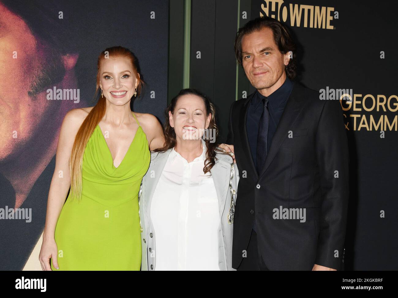 Los Angeles, California, USA. 21st Nov, 2022. (L-R) Jessica Chastain, Georgette Jones and Michael Shannon attend Showtime's 'George & Tammy' premiere event at Goya Studios on November 21, 2022 in Los Angeles, California. Credit: Jeffrey Mayer/Jtm Photos/Media Punch/Alamy Live News Stock Photo