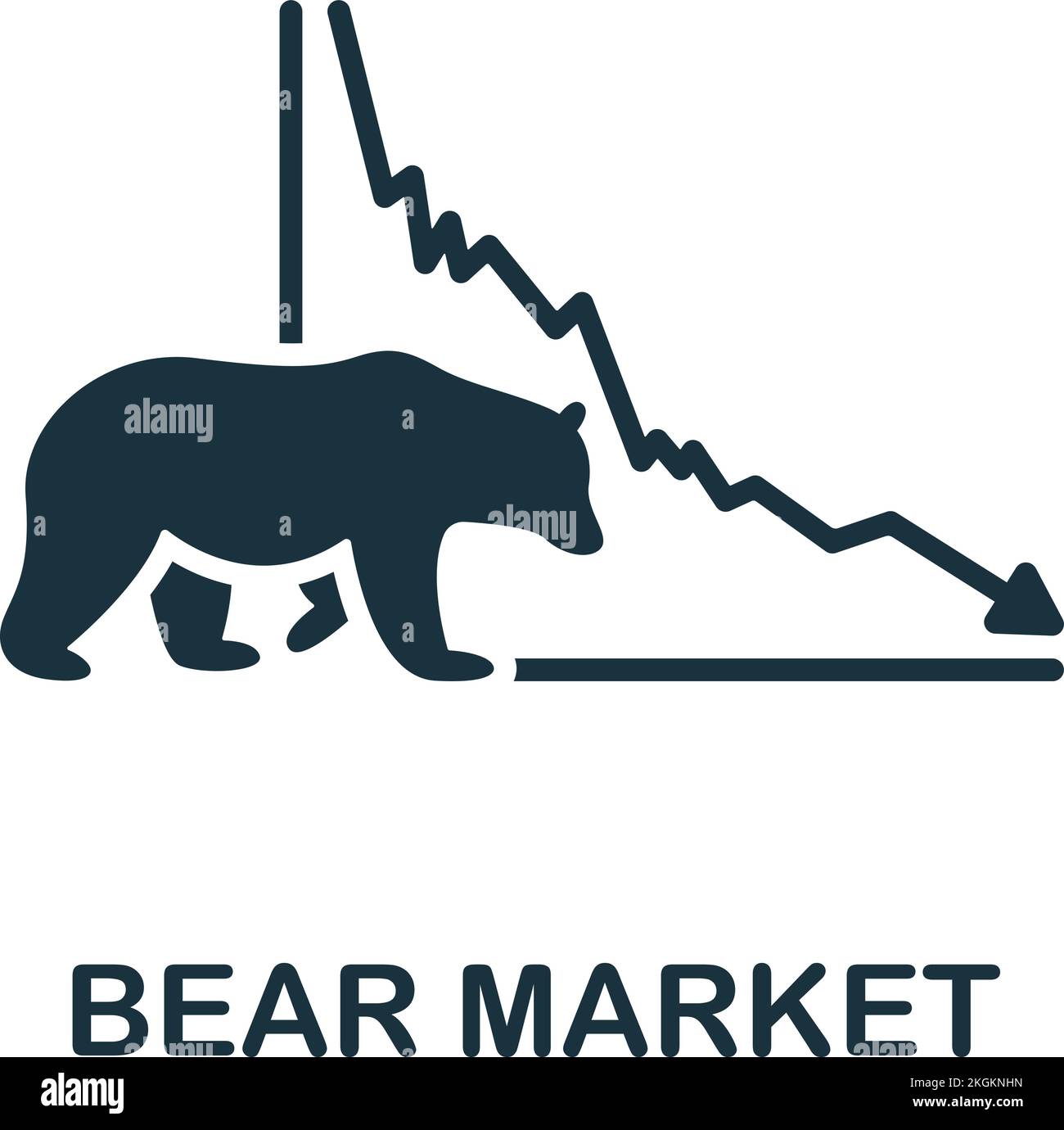 Bear Market icon. Simple line element stock market symbol for templates