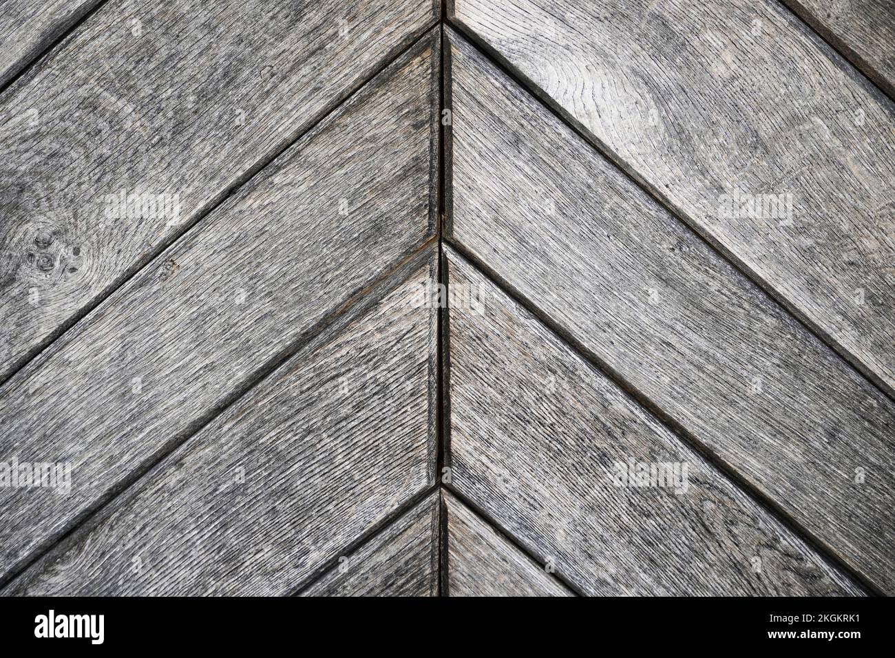 Old weathered wood paneling. Gray background. Stock Photo