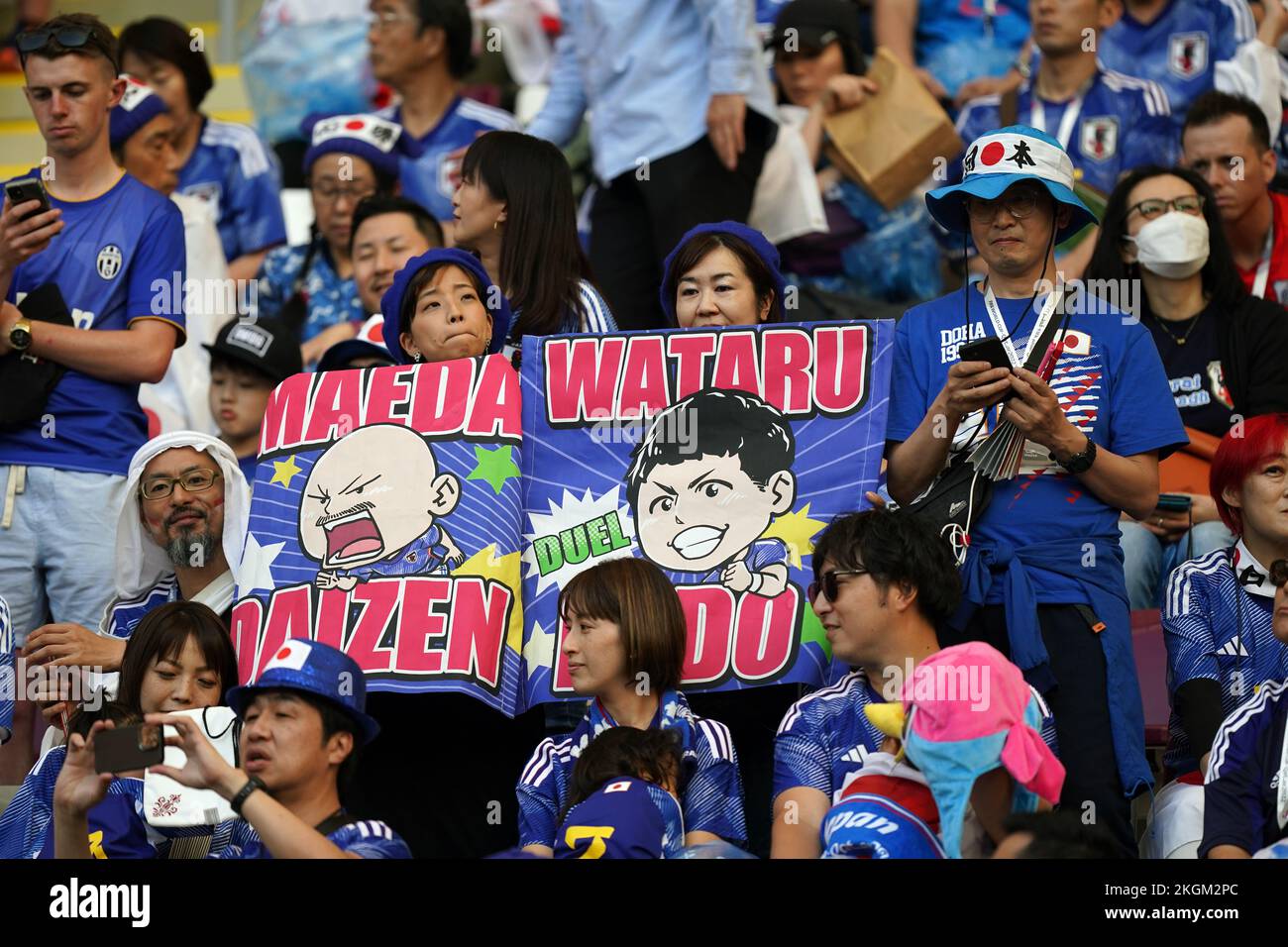 Japan fans ahead of the FIFA World Cup Group E match at the Khalifa International Stadium, Doha