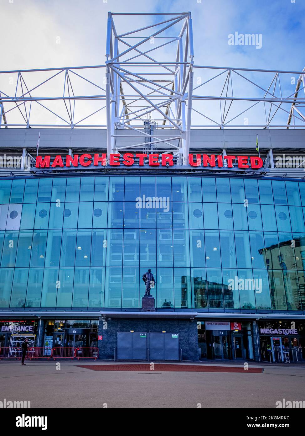 Outside Manchester United FC, Old Trafford, Manchester, UK Stock Photo
