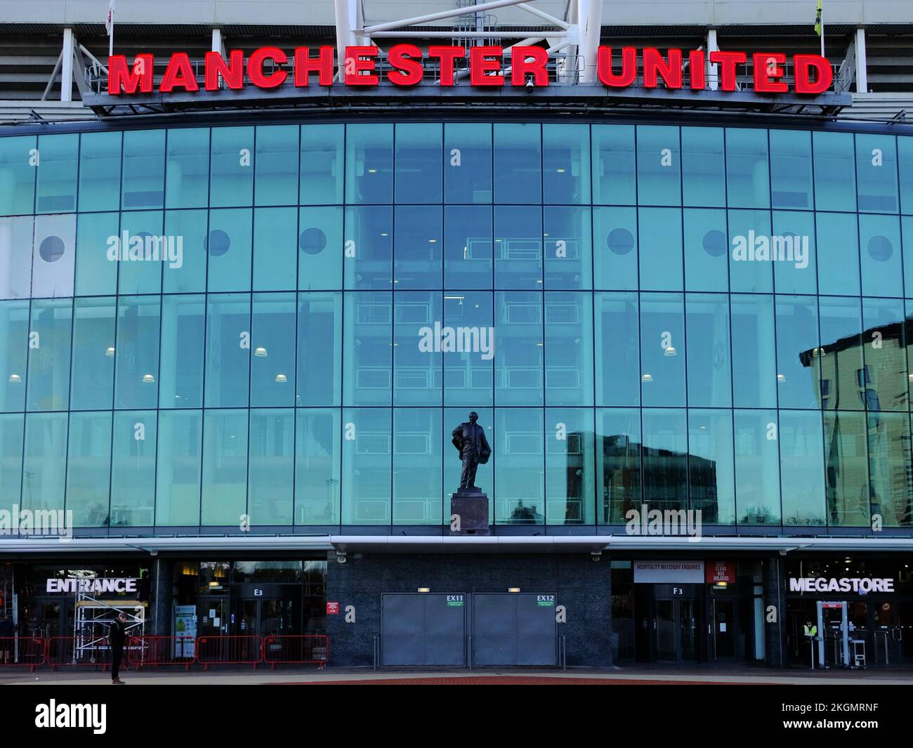 Outside Manchester United FC, Old Trafford, Manchester, UK Stock Photo