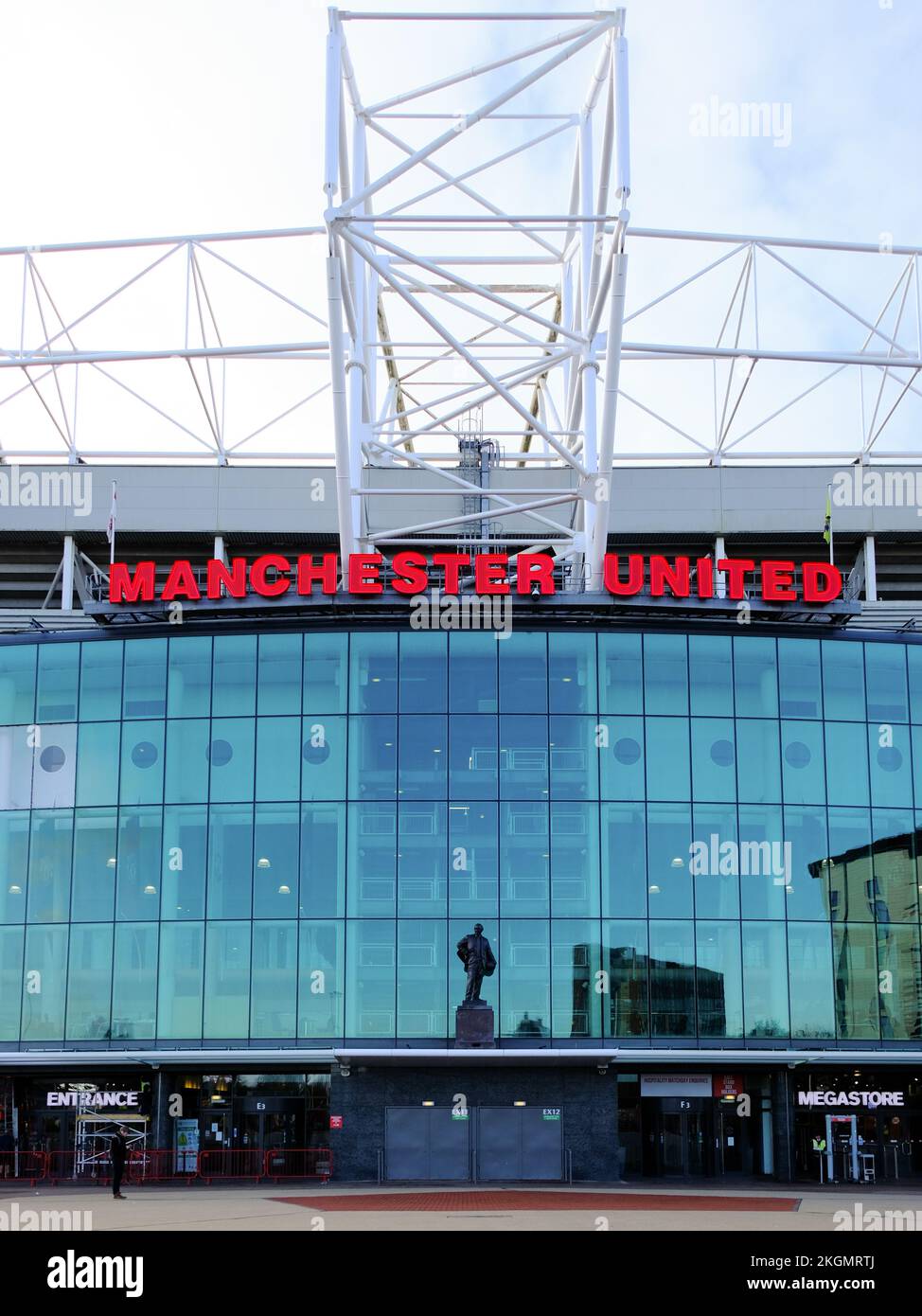 Outside Manchester United FC, Old Trafford, Manchester, UK Stock Photo