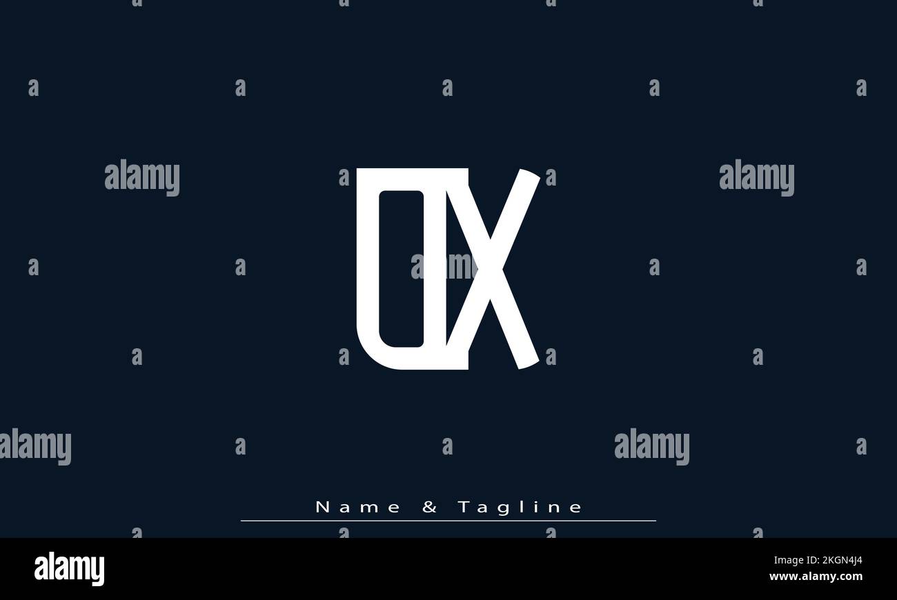 Alphabet letters Initials Monogram logo OX , XO Stock Vector