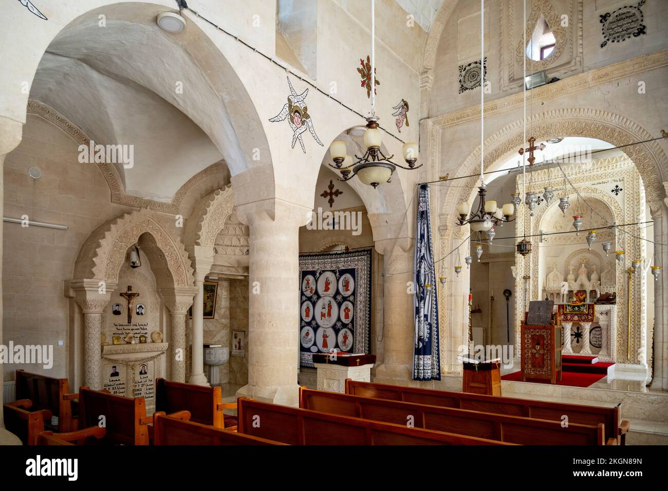 Türkei, Midyat, syrisch-orthodoxe Mor-Barsaumo-Kirche, Stock Photo
