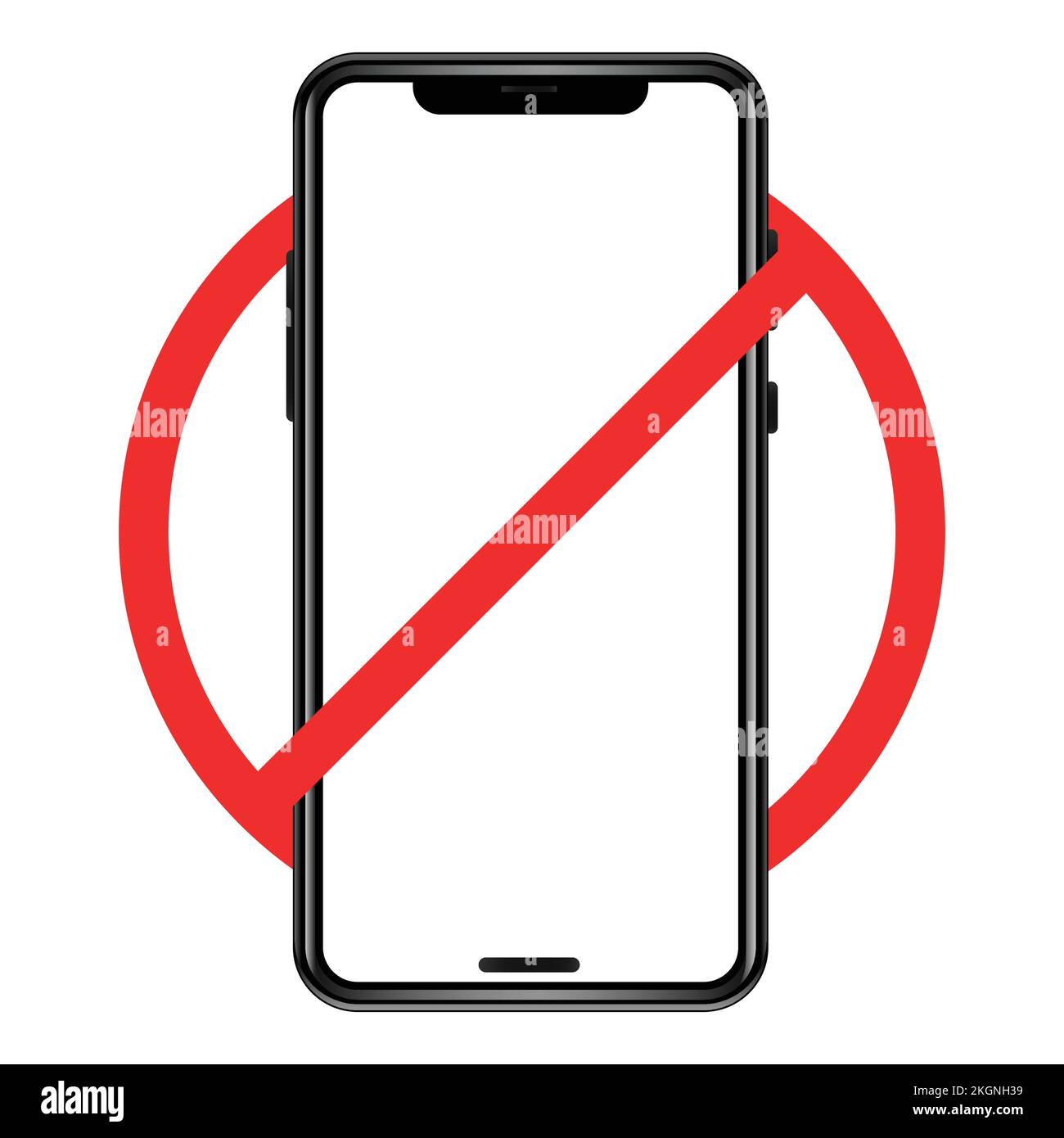 No phone sign icon, vector illustration. Flat design style, No phone sign on white background Stock Vector