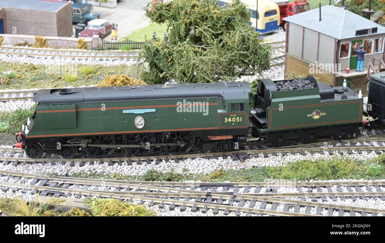 A model of the Battle of Britain class locomotive Winston Churchill ...