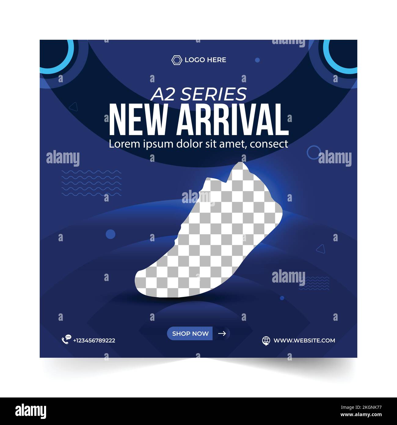 Shoe ad Banner Design, Blue gradient colour, special sale offers social
