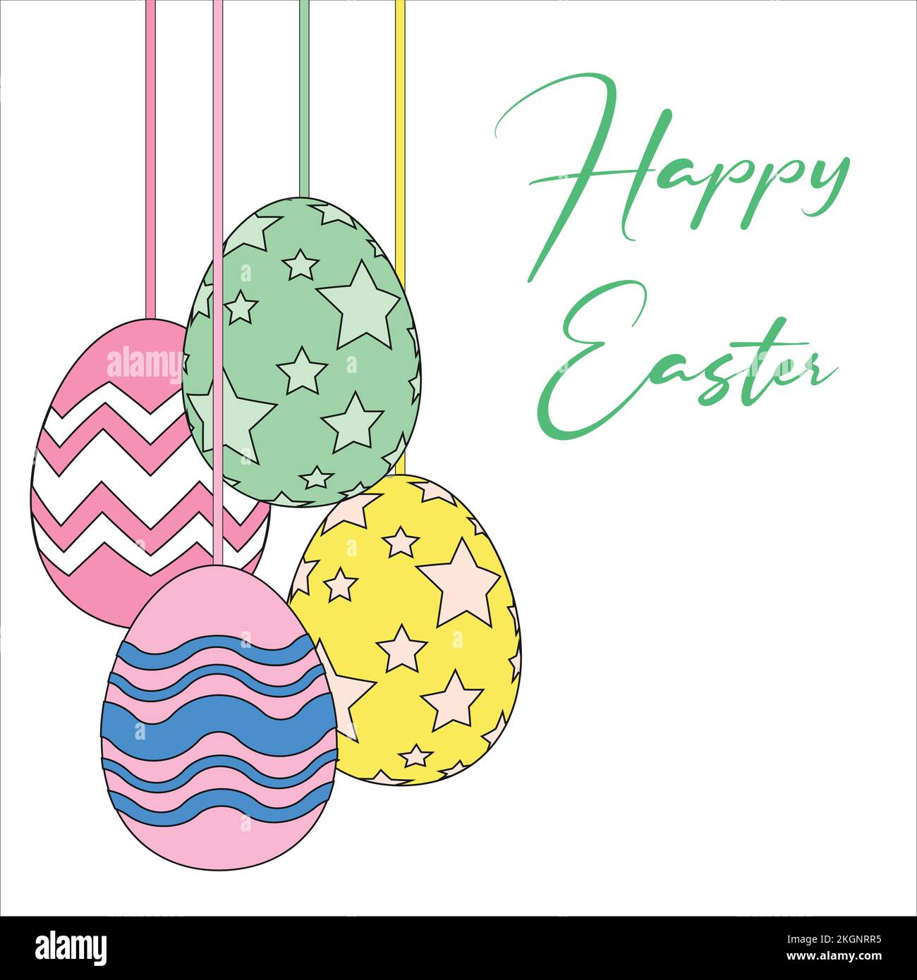 Colourful Easter Egg Design Vector Set, Colorful Easter Egg Design Vector Set, happy easter card with egg icon over white background. vector illustrat Stock Vector