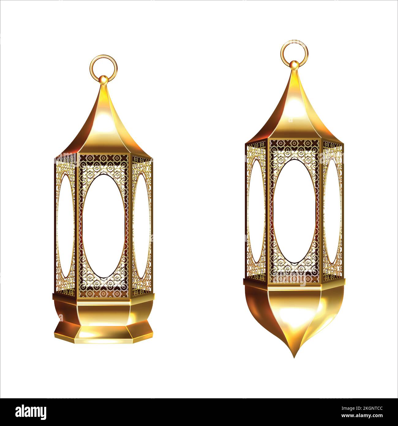 Ramadan lanterns illustration with white background, Islamic Ramadan