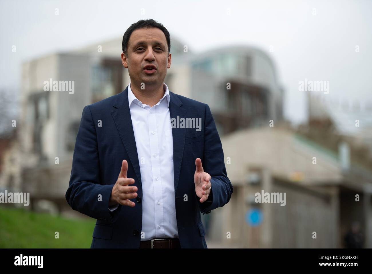 Edinburgh, Scotland, UK. 23rd Nov, 2022. PICTURED: Anas Sarwar MSP, Leader of the Scottish Labour Party. Pro Union Scottish Party Leaders give their opinions during an interview after the news which broke earlier today the Supreme Court ruling on the legality of the Scottish Parliament not having powers to call a second independence referendum. Credit: Colin D Fisher Credit: Colin Fisher/Alamy Live News Stock Photo